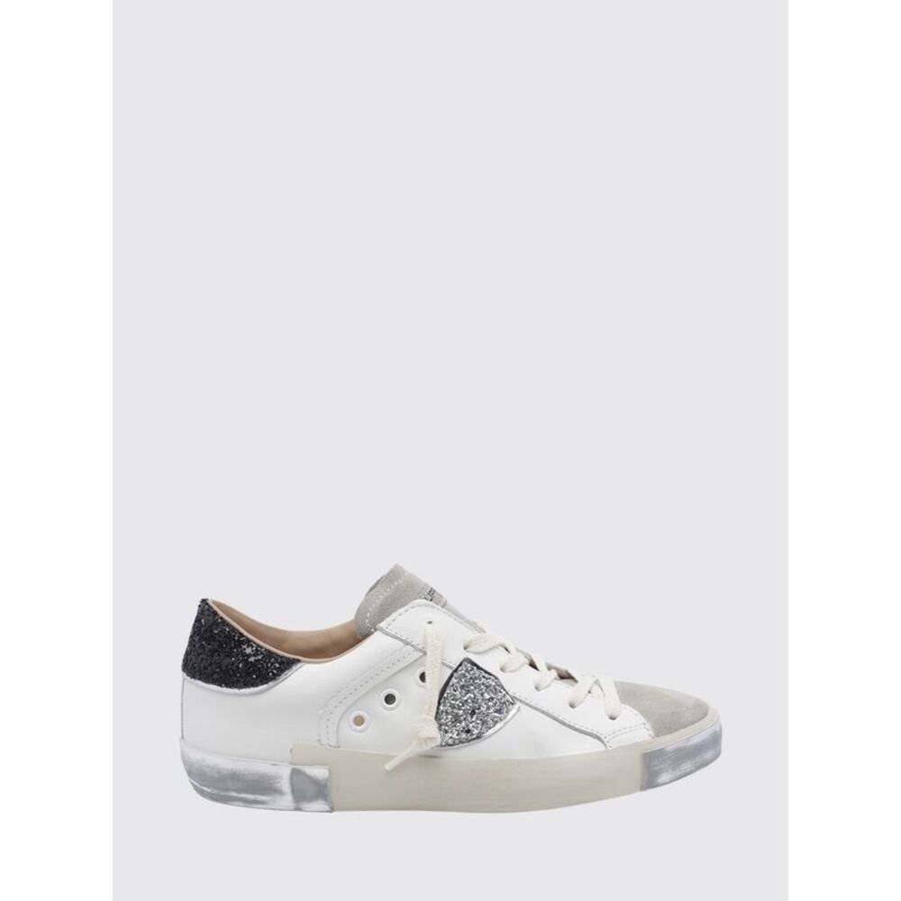 Philippe Model Prsx Bicolour Low-Top Calfskin Trainers With Shield Logo